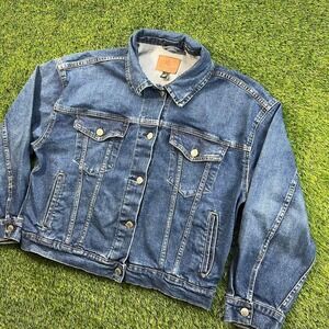 90's Ralph Lauren Main Line Denim Trucker Jacket Men's Medium Heavyweight Wash